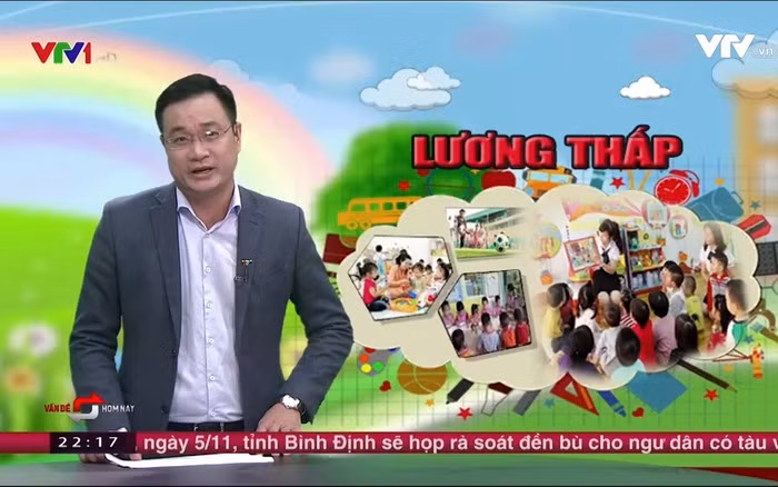 Với chính sách lương hiện tại, thu nhập của đại bộ phận nhà giáo vẫn ở mức trung bình; thu nhập của giáo viên mầm non, giáo viên tiểu học, nhất là giáo viên mới ra trường còn thấp. (Ảnh minh họa: VTV)