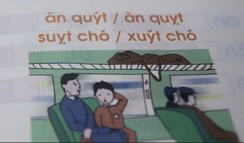 Những ví dụ không phù hợp được Giáo sư Hồ Ngọc Đại đưa vào sách Tiếng Việt lớp 1 Công nghệ giáo dục để dạy trẻ nhỏ. Ảnh chụp từ sách