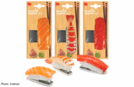 Những chiếc dập ghim lấy cảm hứng từ món sushi rất hấp dẫn.