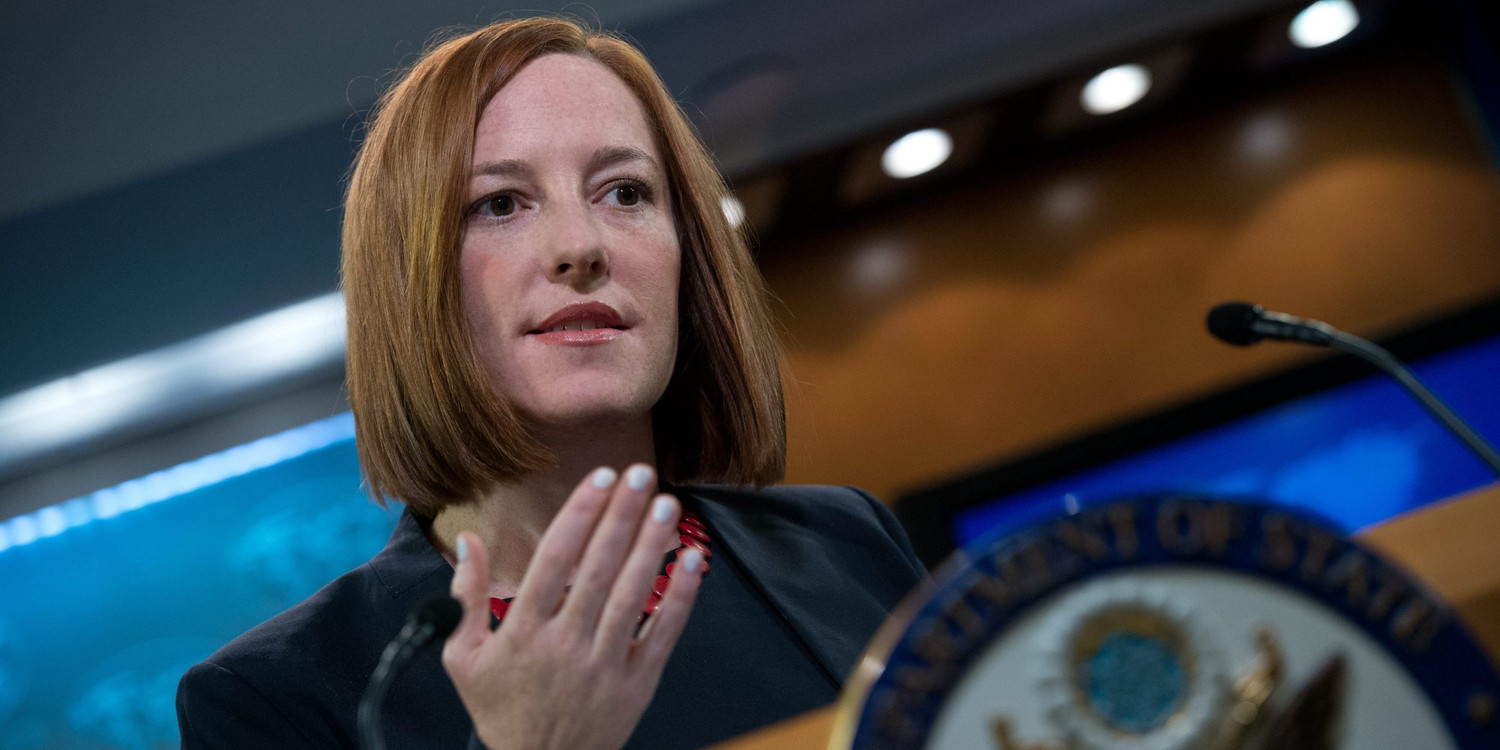 Phát ngôn viên Bộ Ngoại giao Mỹ Jen Psaki. Phát ngôn viên Bộ Ngoại giao Mỹ Jen Psaki.
