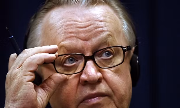 Martti Ahtisaari, cựu Tổng thống Phần Lan và là người từng đoạt giải Nobel Hòa bình năm 2008. Ảnh Guardian.