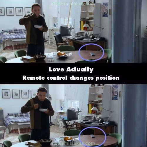 Bảng điều khiển tự thay đổi vị trí trong phim Love Actually