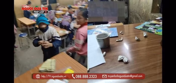 Cần làm rõ việc có sự lợi dụng trẻ em để nghịch phá cô giáo. Ảnh chụp màn hình (nguồn: nguoiduatin)