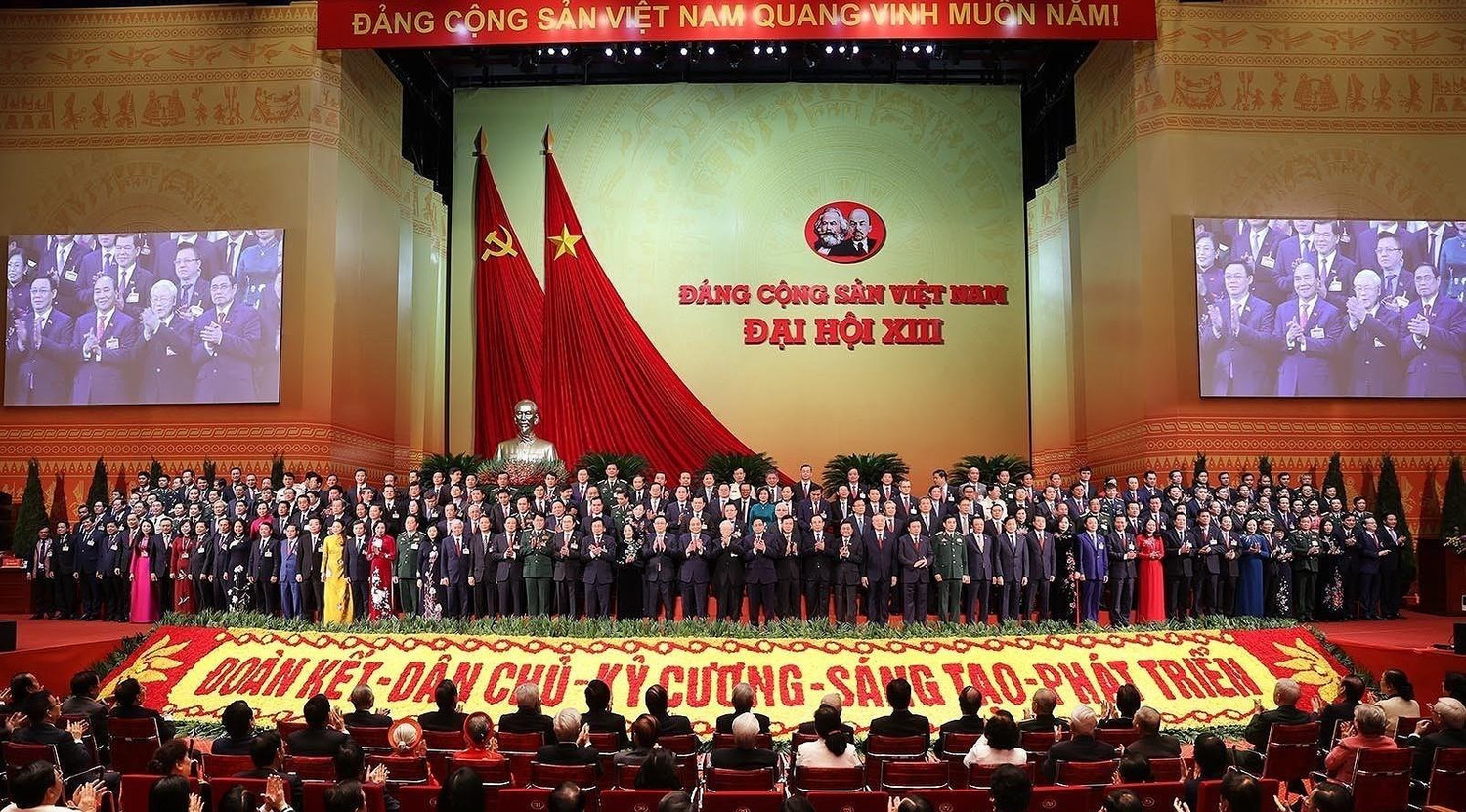 Đại hội XIII của Đảng với tinh thần "Đoàn kết - Dân chủ - Kỷ cương - Sáng tạo - Phát triển". Ảnh: https://daihoi13.dangcongsan.vn/