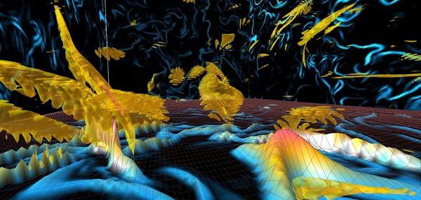 Một bức ảnh 3D về những thứ “vô hình” như thế này là thách thức không hề đơn giản chút nào. Muốn tạo ra nó, con người phải sử dụng tới trí thông mình nhân tạo của các siêu máy tính. Minh chứng là để xử lý thao tác và hình dung sự hỗn loạn của dòng khí trong bức ảnh trên, các thiết bị công nghệ cao đã phải làm việc trong tổng cộng 1,2 triệu giờ đồng hồ liền.