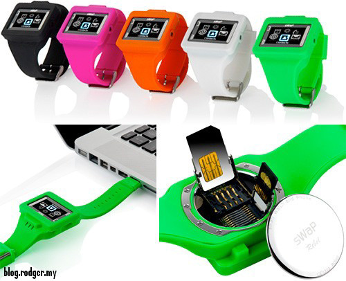 4. Điện thoại đeo tay USB sWaP Rebel Chiếc điện thoại đồng hồ với kiểu dáng khỏe khoắn và thể thao cùng vẻ sành điệu sẽ hút hồn bạn từ những cái nhìn đầu tiên. Chiếc điện thoại đeo tay đến từ Anh Quốc này hoạt động trên 4 băng tần GSM với một màn hình TFT cảm ứng màu rộng 1.46 inch, đi kèm một bút mini cảm ứng có sẵn cùng với một Camera tích hợp cả chức năng chụp ảnh và quay phim. Nếu để ý kỹ, bạn sẽ thấy, một đầu dây của chiếc điện thoại đeo tay này là một cổng USB, cho phép bạn tha hồ chép nhạc, phim vào máy với thẻ nhớ mở rộng microSD 2GB kèm theo. Máy còn có tích hợp Radio FM, kết nối đến tai nghe Bluetooth và các ứng dụng cơ bản của một chiếc di động. Sản phẩm có rất nhiều màu sắc khác nhau cho bạn lựa chọn: đen, hồng, cam, trắng, xanh. Giá của nó là 189 đô la.