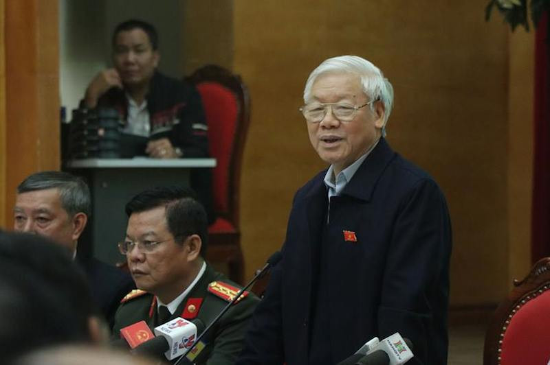 Tổng Bí thư Nguyễn Phú Trọng phát biểu kết thúc hội nghị (ảnh hanoimoi.com.vn). Tổng Bí thư Nguyễn Phú Trọng phát biểu kết thúc hội nghị (ảnh hanoimoi.com.vn).
