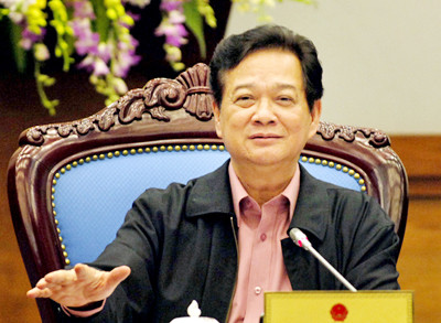 Thủ tướng Nguyễn Tấn Dũng phát biểu kết luận cuộc họp. - Ảnh Chinhphu.vn