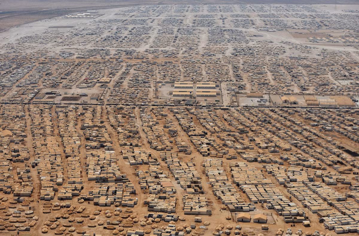 Toàn cảnh trại tị nạn Zaatari nằm ở biên giới Jordan, cách biên giới Syria 8 km.