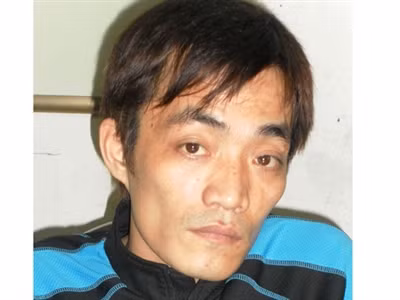 Đối tượng Hùng tại Cơ quan điều tra.