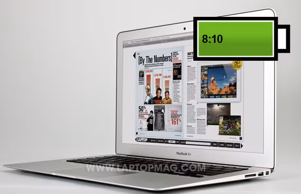 Apple MacBook Air Laptop siêu mẫu của Apple càng model mới càng tốt hơn. Mẫu MacBook Air 2012 không chỉ cho thời lượng pin ấn tượng 8 tiếng 10 phút, mà còn mạnh mẽ hơn với chip Ivy Bridge. Giá bán của sản phẩm thậm chí còn được giảm 100 USD so với model trước (model 13 inch).