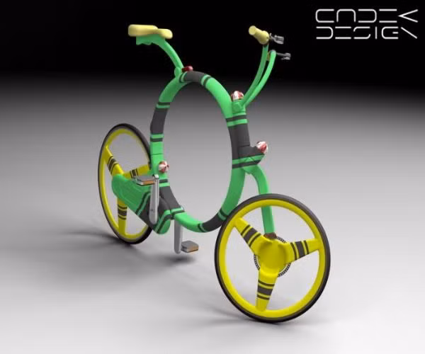 2. Locust Folding Bike - “Châu chấu” ngộ nghĩnh Đó là tên gọi mỹ miều dành cho chiếc xe gập thú vị của hãng Yanko Design. Với hai bánh xe áp chồng lên nhau, vít cố định nhờ đai khóa an toàn, động lượng được truyền từ trục tay quay sang bánh sau, dây cua-roa khớp răng ngoài thay thế xích trục truyền thống, “Ngựa sắt” mới lạ của Yanko Design không những thu gọn diện tích tối đa mà còn thích hợp với mọi loại địa hình.