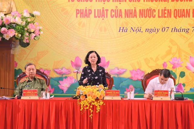 Đồng chí Trương Thị Mai phát biểu chỉ đạo tại Hội nghị. Ảnh: VGP/NN