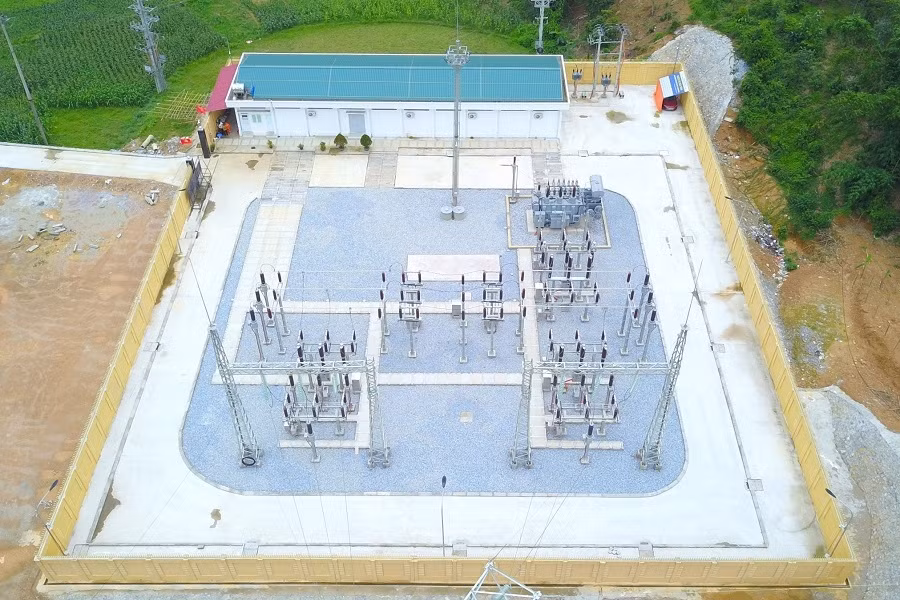 Trạm biến áp không người trực 110kV Na Hang đóng điện tháng 1/2023 Tram 110kV khong ng truc 1