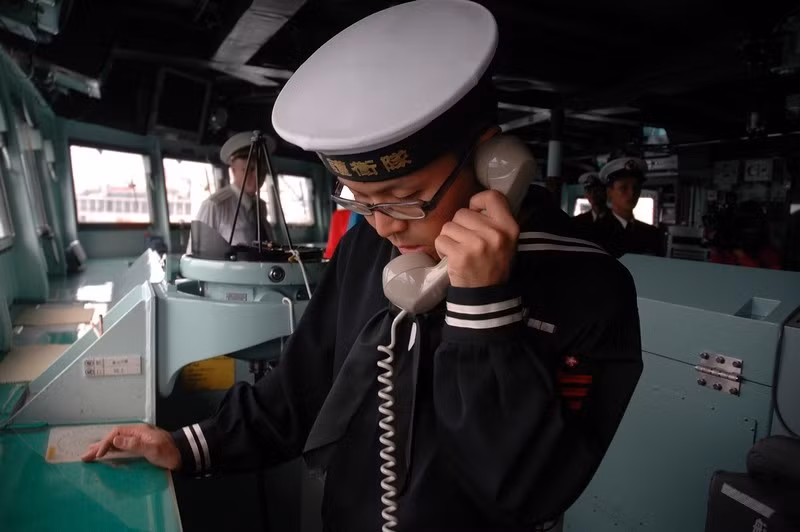 Hình ảnh các chiến hạm Nhật Bản tại quân cảng Vladivostok vào ngày Chủ Nhật (23/9).