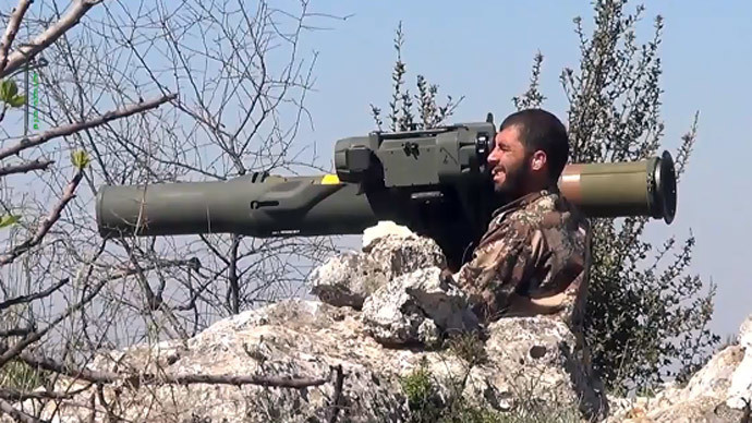 Vũ khí này có thể phá hủy các xe tăng mạnh mẽ của quân đội Syria. Vũ khí này có thể phá hủy các xe tăng mạnh mẽ của quân đội Syria.