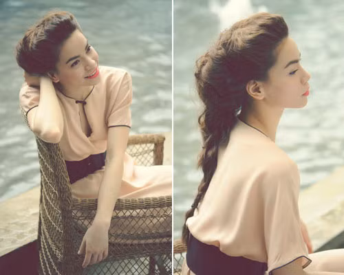 Hồ Ngọc Hà là một trong những ngôi sao luôn biến hoá xinh đẹp với các kiểu tóc và đương nhiên tóc tết đuôi cá rất phù hợp với gương mặt cô.