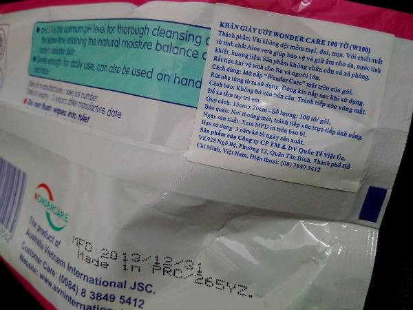 Nhãn phụ của mình, Việt Úc bỏ luôn ghi thông tin nguồn gốc xuất xứ.