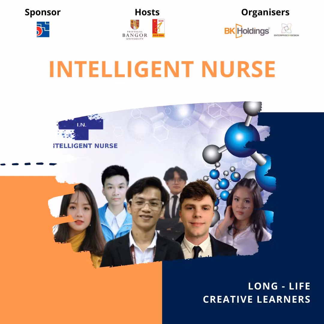 Nhóm thực hiện dự án “INTELLIGENT NURSE - Thế hệ y tá tiên phong trong thời đại mới” ( Ảnh: Vietnam Creative Community)