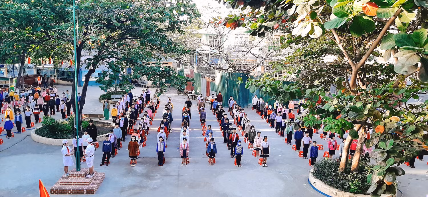 Học sinh Trường Tiểu học Mỹ Hương (thành phố thành phố Phan Rang-Tháp Chàm, Ninh Thuận). Ảnh: Fanpage nhà trường