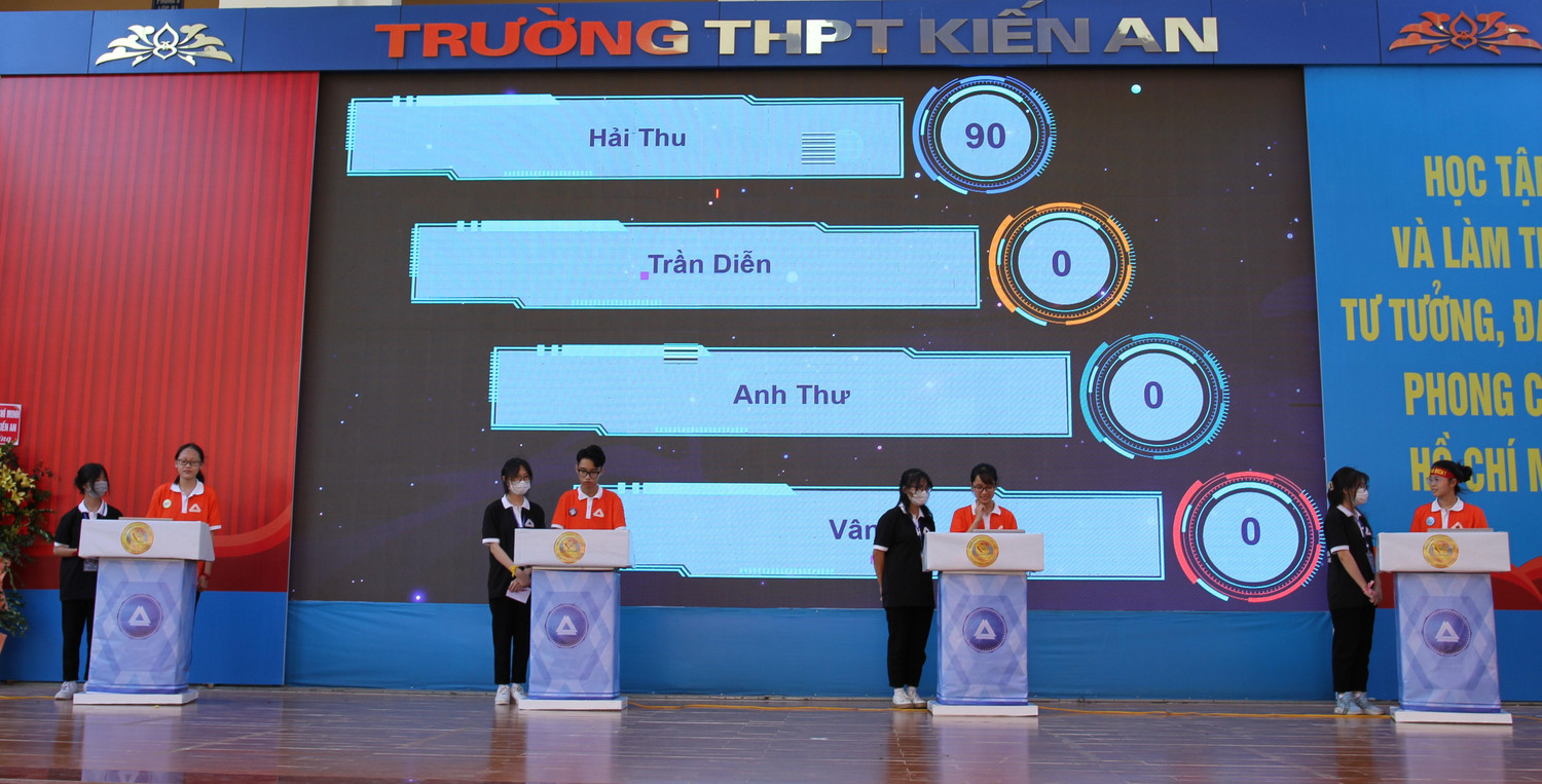 Phần thi khởi động, các thí sinh đều tự tin, thể hiện tốt khả năng ứng biến nhanh (Ảnh: Phương Linh)
