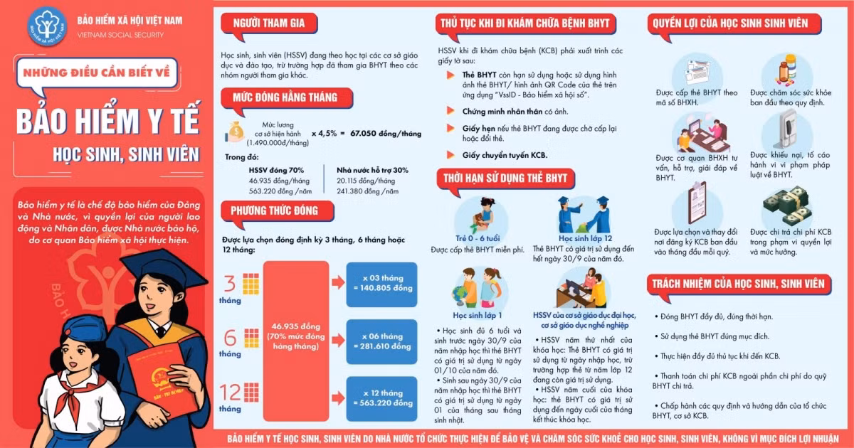 Học sinh sinh viên sẽ được rất nhiều lợi ích khi tham gia bảo hiểm y tế (ảnh minh họa)