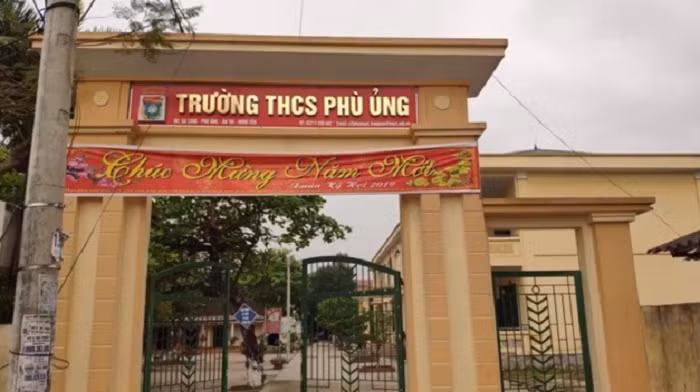 Trường Trung học cơ sở Phù Ủng, nơi diễn ra vụ việc (Ảnh: Vũ Ninh)