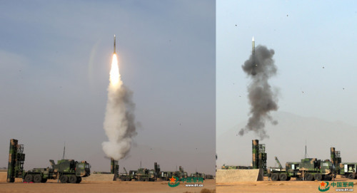 Tên lửa phòng không HQ-9 Trung Quốc trong một cuộc tập trận vào ngày 3 tháng 4 năm 2014 (nguồn mạng quân sự sina Trung Quốc) Tên lửa phòng không HQ-9 Trung Quốc trong một cuộc tập trận vào ngày 3 tháng 4 năm 2014 (nguồn mạng quân sự sina Trung Quốc)