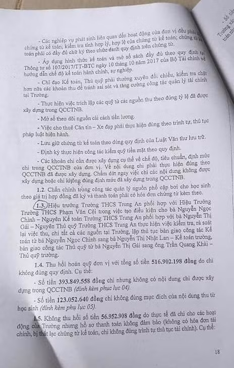 Trích kết luận 6851 của Chủ tịch huyện Củ Chi ký ban hành (ảnh: P.L)
