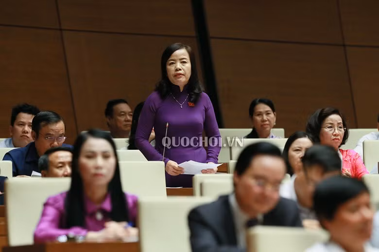Đại biểu Quốc hội Nguyễn Thị Kim Thúy nêu rõ có quá nhiều thủ tục khiến dự án sử dụng vốn ODA nhân đạo bị chậm. ảnh: quochoi.vn