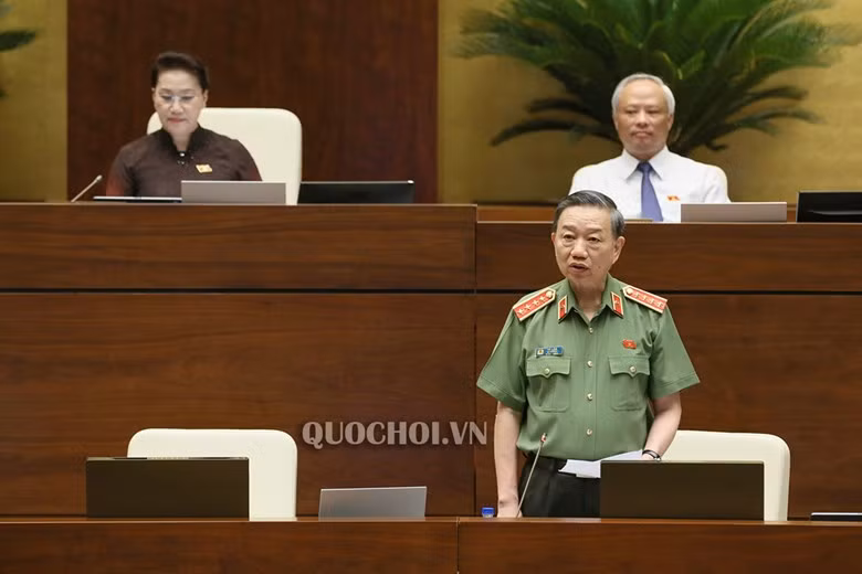 Bộ trưởng Công an Tô Lâm. Ảnh: Quochoi.vn Bộ trưởng Công an Tô Lâm. Ảnh: Quochoi.vn