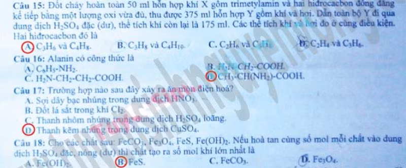 ĐÁP ÁN MÔN TOÁN KHỐI B 2012 - ĐÁP ÁN ĐH MÔN SINH KHỐI B 2012