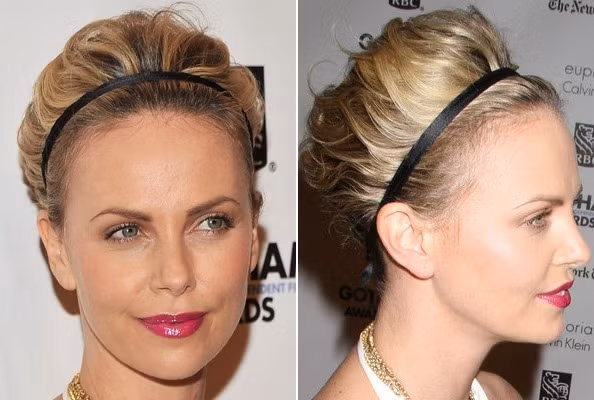 Charlize Theron trông mới lạ và trẻ trung với kiểu tóc bô-hê-miêng này.