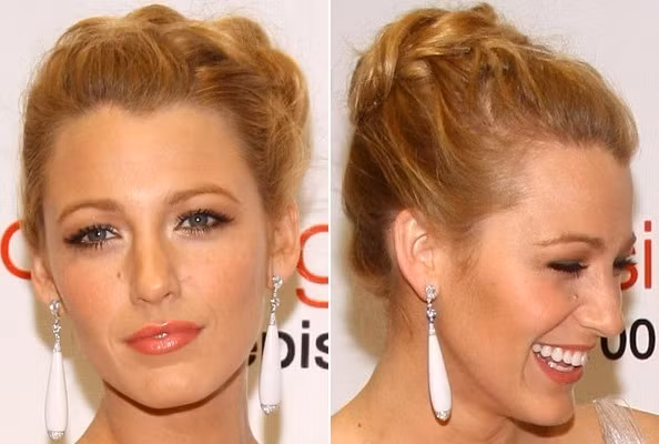 Blake Lively thật xinh đẹp, nữ tính với kiểu đầu búi đơn giản mà tinh tế này.