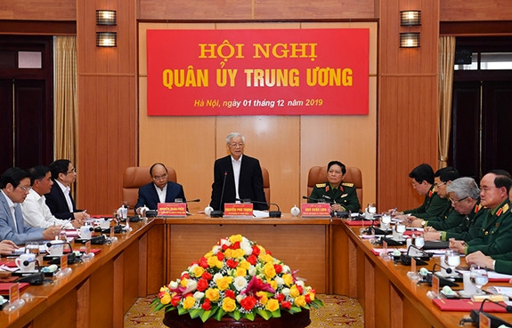 Tổng Bí thư, Chủ tịch nước Nguyễn Phú Trọng, Bí thư Quân ủy Trung ương phát biểu tại Hội nghị. Ảnh: QĐND Tổng Bí thư, Chủ tịch nước Nguyễn Phú Trọng, Bí thư Quân ủy Trung ương phát biểu tại Hội nghị. Ảnh: QĐND