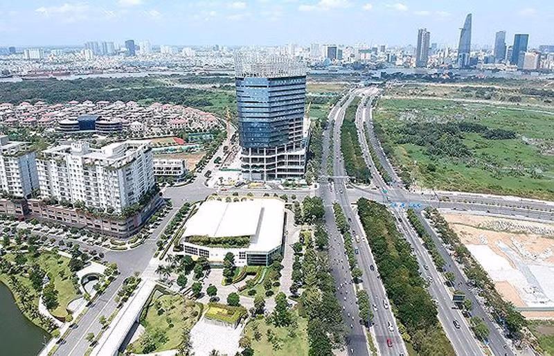 Một góc Khu đô thị mới Thủ Thiêm. (Ảnh: Báo Sài Gòn Giải Phóng điện tử) Một góc Khu đô thị mới Thủ Thiêm. (Ảnh: Báo Sài Gòn Giải Phóng điện tử)