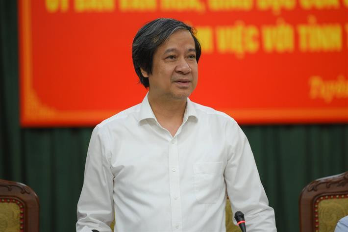 Bộ trưởng Nguyễn Kim Sơn phát biểu trong cuộc làm việc với lãnh đạo tỉnh Tuyên Quang (ảnh: Bộ Giáo dục và Đào tạo)