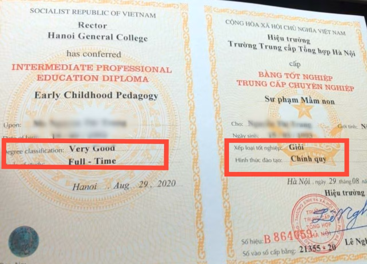 Người học đăng ký học vài tuần, vài tháng là có ngay bằng trung cấp chính quy (Ảnh:V.N)
