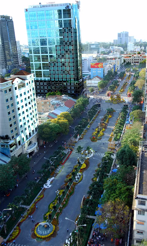 Đường hoa Nguyễn Huệ. Đường hoa Nguyễn Huệ.