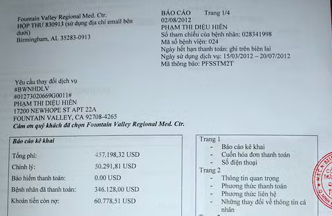 Ngày 31/8, sau đi đóng xong khoản nợ viện phí gần 61.000 USD, đại gia Diệu Hiền làm thủ tục ra viện, bay về Việt Nam. Theo kế hoạch tối 2/9 bà sẽ có mặt ở TP HCM.