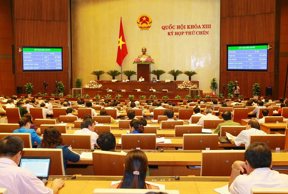 Nội quy kỳ họp Quốc hội (sửa đổi) nói rõ Đại biểu Quốc hội hát Quốc ca tại lễ khai mạc và bế mạc. ảnh: Trung tâm báo chí Quốc hội.