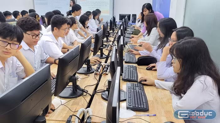 Thành phố phấn đấu 100% học sinh tốt nghiệp trung học phổ thông có trình độ ứng dụng công nghệ thông tin cơ bản (ảnh minh họa: V.D) Thành phố phấn đấu 100% học sinh tốt nghiệp trung học phổ thông có trình độ ứng dụng công nghệ thông tin cơ bản (ảnh minh họa: V.D)