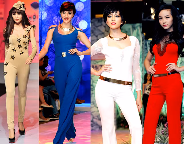 Sao ngoại đối phó trời nắng bằng jumpsuits ngắn Jumpsuits lý tưởng cho teengirl thấp bé Bắt kịp xu hướng thế giới và nhu cầu "đổi món" của các người đẹp, nhiều nhà thiết kế Việt đã cho ra mắt những bộ sưu tập jumpsuits dài sang trọng. Ngoài một số ít mẫu bị chê sến, còn có rất nhiều thiết kế sành điệu với đường cắt tinh tế làm tôn vóc dáng của người mặc.