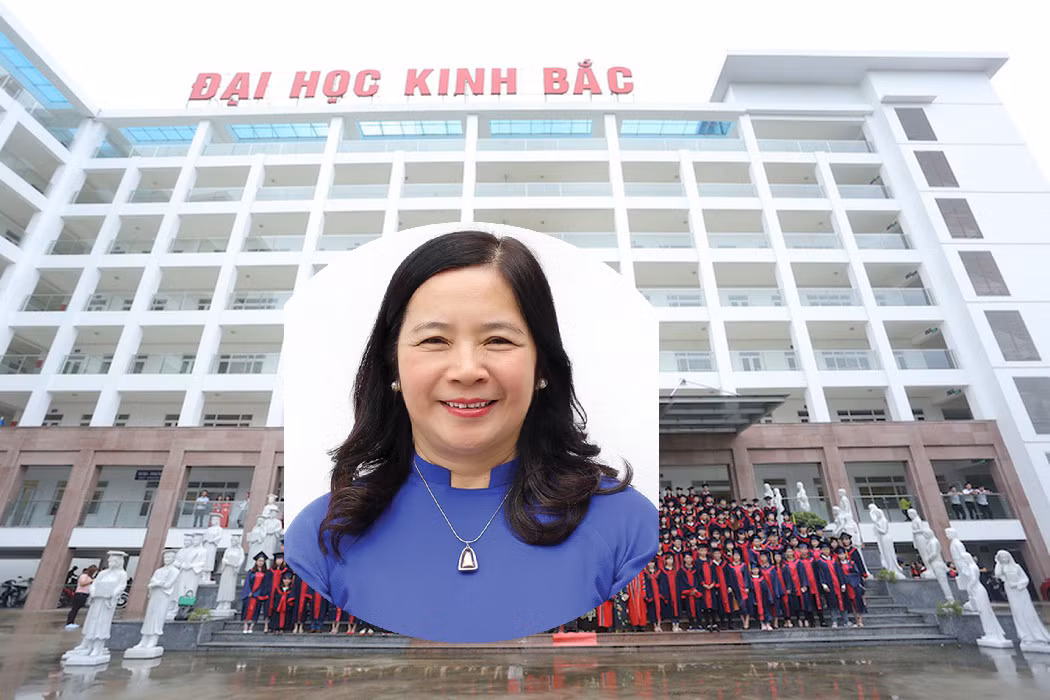 Liên quan đến việc cấp văn bằng 2 tiếng Anh để hưởng lợi nhiều lãnh đạo nhà trường đã bị khởi tố bị can. Bà Nguyễn Thị Minh Châu, Phó Hiệu trưởng Trường Đại học Kinh Bắc bị khởi tố bị can, bắt tạm giam. Ảnh: ĐH Kinh Bắc.