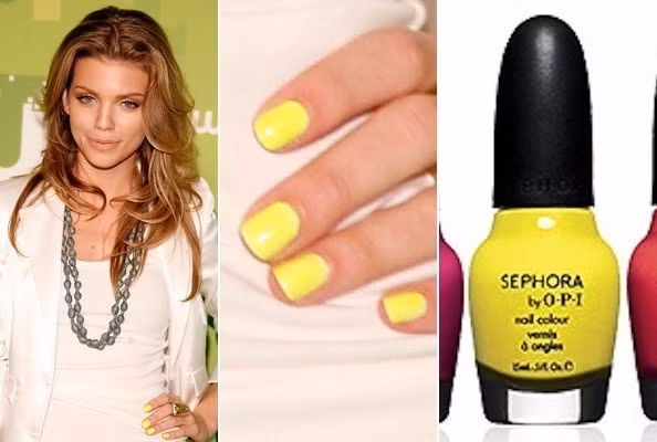 AnnaLynne McCord là ngôi sao nữ cá tính, chính vì thế màu vàng đã lọt vào mắt nàng và càng nổi bật trên nền váy trắng.