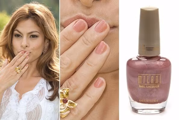 Eva Mendes không quên chọn màu móng cùng tông màu son của mình.