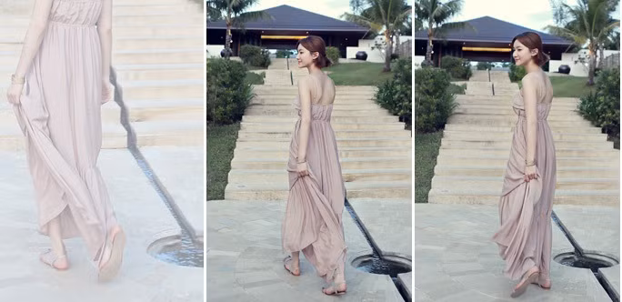 Một chiếc váy maxi với chất vải nhẹ, mát, màu nude sẽ giúp bạn có cảm giác lãng mạn và thư thái. Xem thêm: Màn lột xác ngoạn mục của Vic Becks: góc nhìn toàn cảnh Một chiếc váy maxi với chất vải nhẹ, mát, màu nude sẽ giúp bạn có cảm giác lãng mạn và thư thái. Xem thêm: Màn lột xác ngoạn mục của Vic Becks: góc nhìn toàn cảnh
