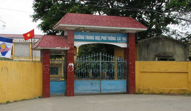 Trường Trung học phổ thông Cát Hải (Hải Phòng) nơi xảy ra vụ việc. (Ảnh: CTV)