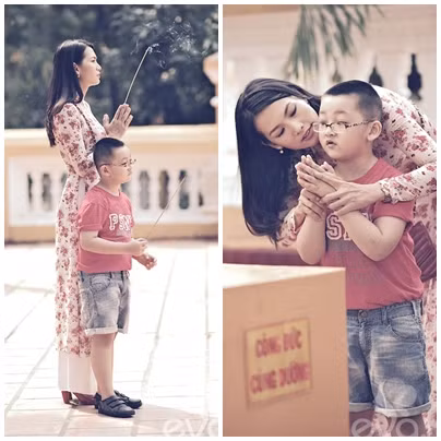 Diễn viên Anh Thư và con trai
