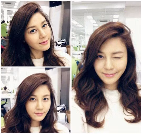 Kim Ha Neul gợi cảm, cuốn hút với tóc xoăn nhẹ bồng bềnh nữ tính.